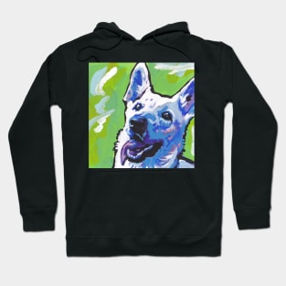 white German Shepherd Dog Bright colorful pop dog art Hoodie